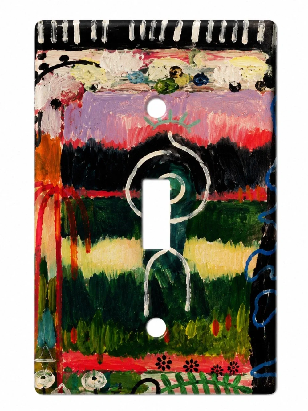 Abstract Multicolor Light Switch Cover - Handmade